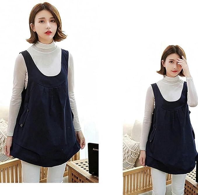 EMF Maternity Clothing,Radiation Protection Maternity Clothing Fabric Conductive Stretchable Breathable for RF/LF Blocking/Shielding,Blue-XL