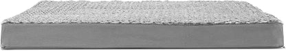 Furhaven Cooling Gel Dog Bed for Large Dogs w/ Removable Washable Cover, For Dogs Up to 95 lbs - Ultra Plush Faux Fur & Suede Mattress - Gray, Jumbo/XXL