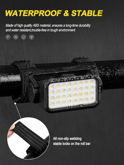 ZIDIYIRUO UTV Dome Light, Rechargeable UTV Interior Light Compatible with Polaris RZR Ranger Can-Am Pionner Talon Kawasaki, 32pcs LED Chips with 5 Kinds Modes for 1.25"-2.0" Roll Bar Mount (1 Pack)