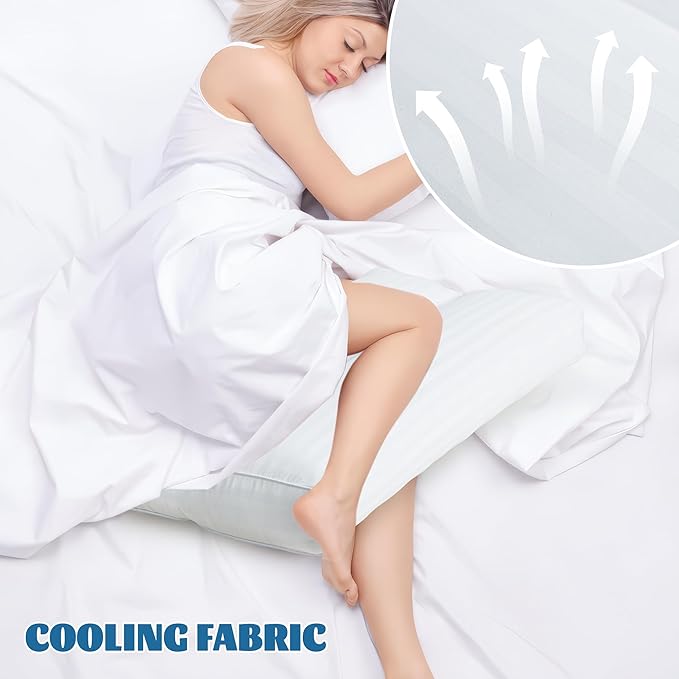 Bafode 3.5"Knee Pillow for Side Sleepers,Cooling Leg Pillow for Side Sleeping,Knee Pillow with 930G 7D Alternative for Relieving Leg, Back, and Knee Pain,High Supportive Leg Pillow for Pregnancy,White