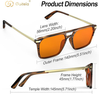 Goiteia Orange Blue Light Blocking Glasses-Retro 70s Blue Light Glasses for Men Women, Easier Sleep and Migraine Relief