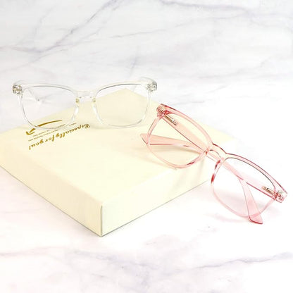 LifeArt Blue Light Blocking Glasses, 2 Pairs With Spring Hinge, Computer Reading, Gaming, TV Glasses for Women Men, Anti Eyestrain, UV, Glare (Clear&Pink, +1.00 Magnification)