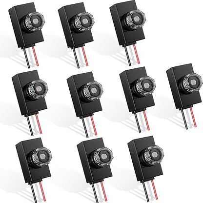 10 Pieces Dusk to Dawn Sensor,Greencycle IP65 Photoelectric Switch for Outdoor Pole Light for Outdoor Lighting 120-277V, Photo Cell Automatic On/Off, Waterproof, Energy Saving,UL Listed