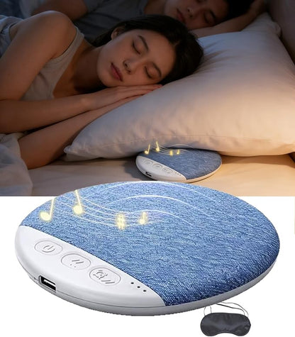 Bone Conduction Pillow Speaker for Sleeping, Under Pillow Speaker with Bone-Acoustic Fabric Diffusion, Bluetooth Ultra-Flat & Soothing White Noise & Hi-Fi Sound, Automatic Shut-Off Timer (1pc)