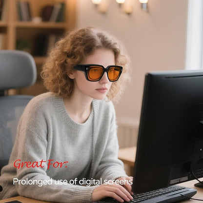 Sleep Blue Light Blocking Glasses for Men and Women, Computer Gaming Glasses Anti Eyestrain & UV Glare