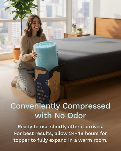 ViscoSoft Memory Foam Mattress Topper Twin - 2 Inch Reflex Cooling Gel Mattress Pad - CertiPUR-US - Oeko TEX Certified