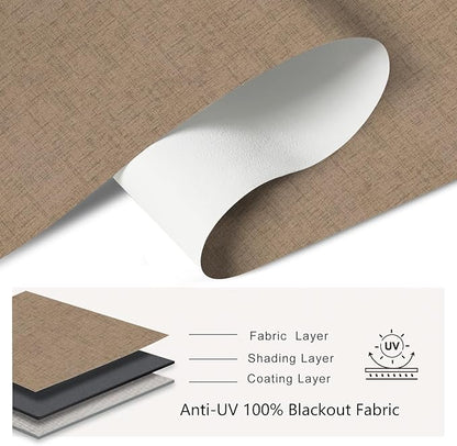 Bringnox No Drill Motorized Blinds with Remote,Blackout Windows,with Apple Homekit,Alexa,Google, with App,Voice Control Custom Size