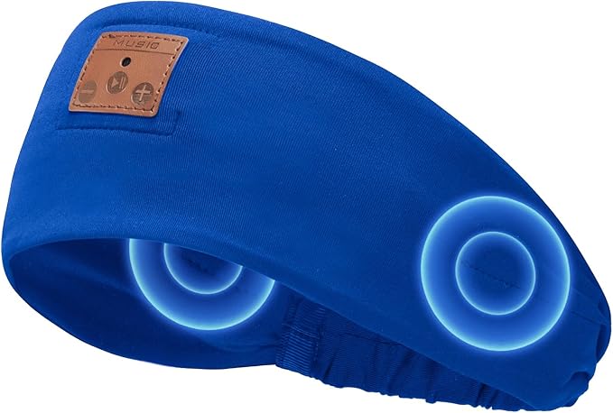 Sleeping Headphones, Headband Headphones, Bluetooth Headband with Thin Speakers, Wireless Earphones for Sports, Running, Workouts, Yoga, Air Travel, Meditation, Gift - Blue