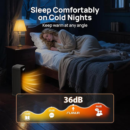 Space Heaters for Indoor Use, Smart Portable Electric Heater with Thermostat, WiFi and Voice Control, 12H Timer, 4 Modes, 36dB 1500W PTC Ceramic Safety Heat for Office Bedroom Home 1Pack Black
