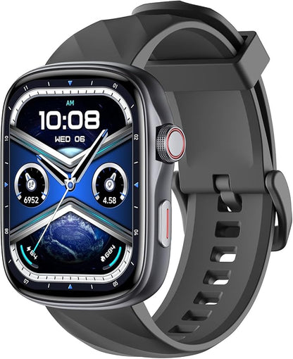 Smart Watch with Big Screen, Ultra HD 1.95" AMOLED Display (410×502 High Resolution) | 3ATM Waterproof | Heart Rate/Sleep Tracker | 130+ Sports/Fitness Modes, Bluetooth Calling, Smart Notifications