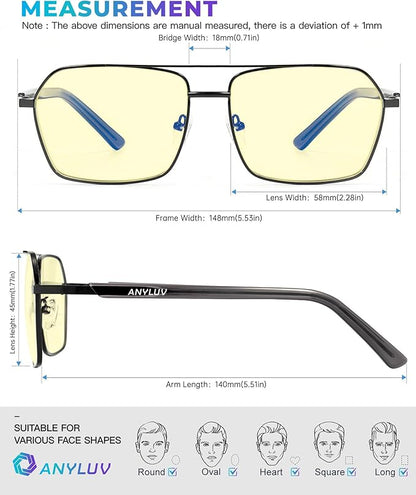 ANYLUV Blue Light Glasses Men/Women, Blue Light Blocking Glasses, Computer Screen Blocker Eyes Protection Glasses