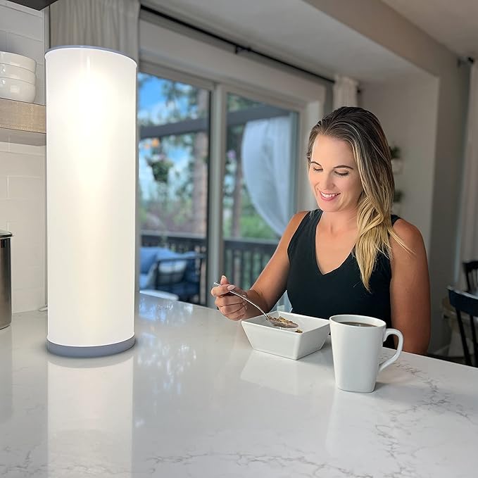 Light Therapy Lamp, Bundle - 10,000 LUX at 12 Inches - LED Sun Lamp Mood Light and Sunlight with 360 Degree Therapy to Fight Low Energy and Sunlight Deprivation, White