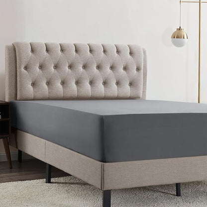 Empyrean 4 Pack Full Fitted Sheets - Deep Pocket, Fits 14-16 Inch Mattress, Ultra Soft Microfiber, Wrinkle-Resistant, Shrinkproof & Fade Resistant Sheets for Full Size Beds, Charcoal Grey