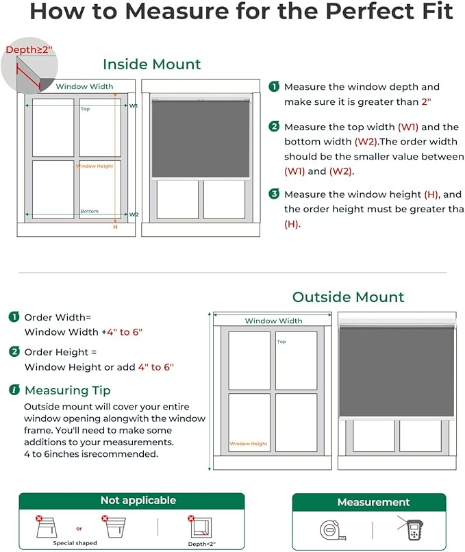 Allesin Motorized Roller Blinds with Remote Control for Windows, Blackout Automatic Smart Shades,Dry Battery Powered Electric Blind (Smoky Gray 32" W x 72" H)
