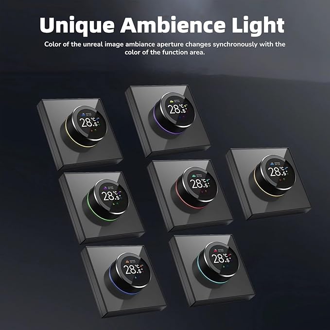 Smart Thermostat for Home, APP Programmable WiFi Thermostat, Temp Voice Controller, Work with Tuya App for Assistant, 1.32in TFT Screen, Knob Control,2 Way Rotating
