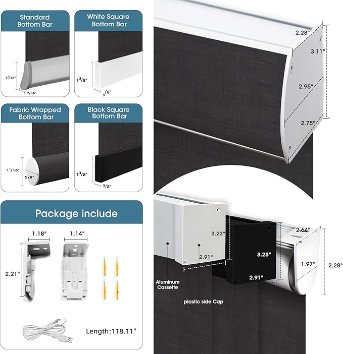 SmartWings Motorized Light Filtering Roller Shades 60% Blackout Custom Size, Rechargeable Battery, Works with Matter/Apple HomeKit, Alexa, Thread/Zigbee, Remote Optional, 60% Twilight Shadow