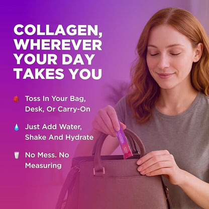 Keto Vitals Collagen Powder for Women Plus Electrolytes - 30 Travel Packets - 7.78G of Type I & III Grass Fed Hydrolyzed Collagen Peptides & 7G Protein Per Stick - Colageno Hidrolizado for Women