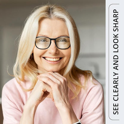 BLS BLUES Reading Glasses for Women for Home, Office & Driving - HD Clear Readers with Blue Light Blocking Protection