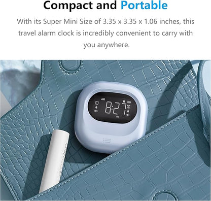 Mesqool Vibrating Alarm Clock for Heavy Sleepers, Battery Operated Rechargeable Bed Shaker Under Pillow, Wireless,Vibration Adjustable, Dual Alarms, Travel Portable Digital Clock for Hearing-impaired