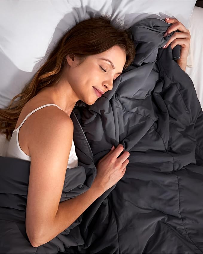 Lavish Comforts® Cooling Comforter King Size │Premium Soft Breathable Summer Cooling Blanket for Hot Sleepers │All Season Comforter │106"x96" Charcoal Dark Grey│Gift-Ready Box