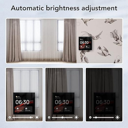Smart Switch Smart Light Switch Scene Wall Switch Panel 100 to 240V with 4 Inch Touch Screen and Voice Control for Smart Home Control (Compatible with ZigBee and BT Devices)