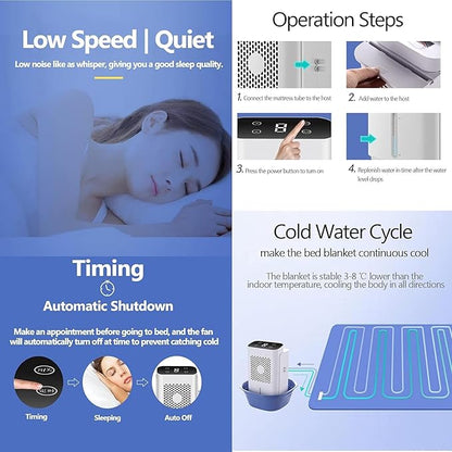 Summer Water Cooling Mattress Pad, Bed Cooling System with Air Conditioner and Touch Screen, Keeps Sleepers Cool, PVC Sleeping Ice Pad for Bed & Sofa,160×70cm