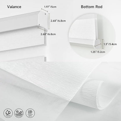 Motorized Zebra Blinds, Cordless Blackout Window Shades with Remote, Custom Dual Layer Smart Roller Shades Compatible with Alexa Google Assistant, Automatic Light Filtering Blinds,Luxury White