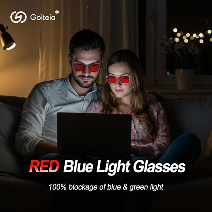 Goiteia Orange Blue Light Blocking Glasses-Retro 70s Blue Light Glasses for Men Women, Easier Sleep and Migraine Relief