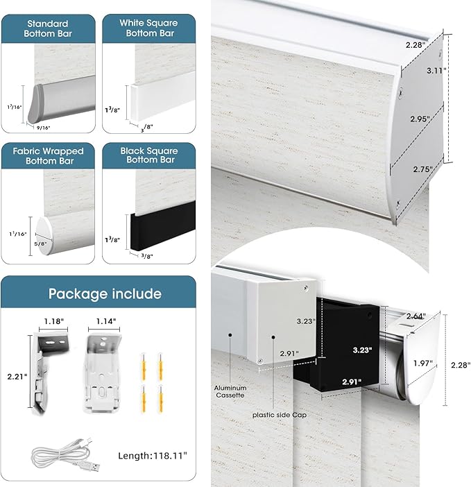 SmartWings Motorized Light Filtering Shades, 70% Blackout, Custom Size, Rechargeable Battery, Works with Matter/Apple HomeKit, Alexa, Thread/Zigbee, Remote Optional, 70% Linen White
