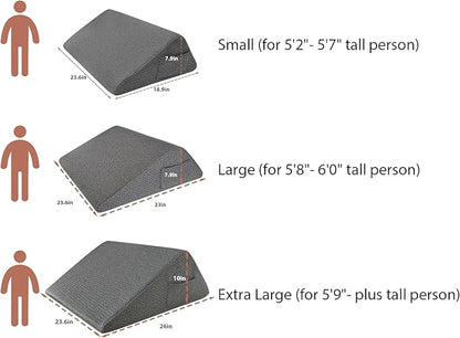 Knee Wedge Pillow, Memory Foam Leg Pillow Bed Wedge for Sleeping, Post Surgery Triangle Pillow Wedge for Knee Support, Leg Elevation, Knees Hip Back Pain Relief (23.6" x 23" x 7.9", Large Size, Black)
