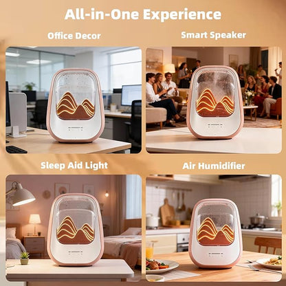 8-in-1 White Noise Sound Machine with Night Light, Help Stress Relief, Waterfall Design Essential Oil Diffuser Rain Sound Machine with Humidifier for Bedroom Office Decor Gift, Amber