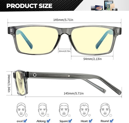 ANYLUV Blue Light Glasses Men Woman, Blue Light Blocking Glasses for Computer Gaming, Eye Strain Relief Eye Protection