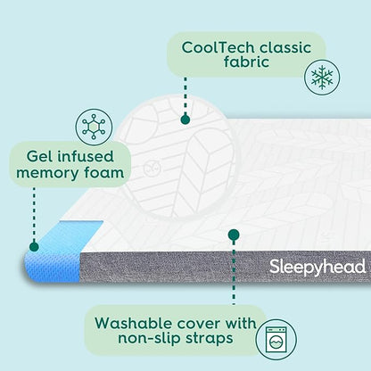 Sleepyhead Twin 3 Inch Premium Gel Mattress Topper – Gel Memory Foam Mattress Topper for College Dorm Beds – Cooling, Pressure Relief, Washable Cover, CertiPUR-US Certified (Twin 3")