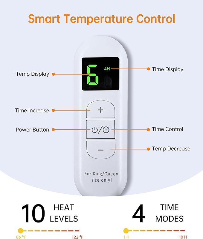 Electric Heated Blanket Throw, Heating Blanket Throw with 4 Timer Settings & 6 Heat Settings, Best Winter Gifts for Men and Women, White Elephant Gifts for Adults (90x100 Inch, Gray)