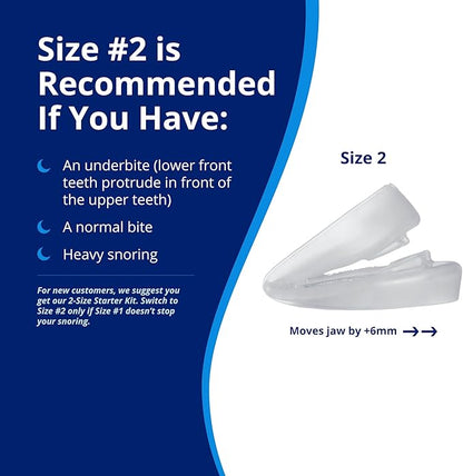 ZQuiet, Anti-Snoring Mouthpiece, Comfort Size#2, Single Refill, Clear, Made in USA, BPA-Free, Medical-Grade Material