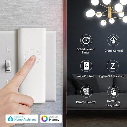 THIRDREALITY Zigbee Smart Switch,Toggle/Rocker,No Wiring Needed.Hub Required, Compatible with Echo Devices with Zigbee Hub Built-in,Home Assistant,Hubitat,SmartThings,Homey