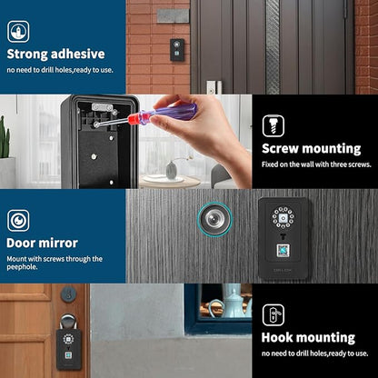 SFW NEW Smart Lock Box,Bluetooth Key Box with App Control & Passcode, Waterproof Wall Mounted & Door Hanging Security Key Lock Box for Home Realtor Office Home Warehouse(Non fingerprint)