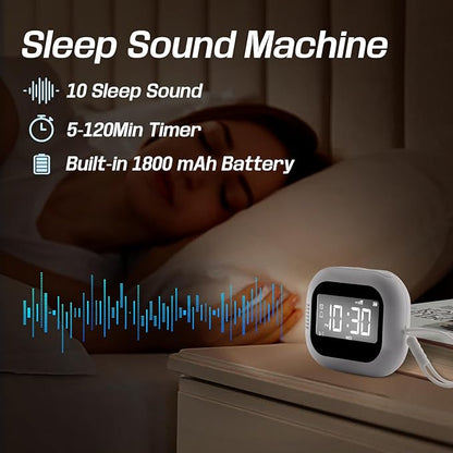 Vibrating Alarm Clock for Bedroom with White Noise, Portable Travel Alarm Clock Battery Operated, Bed Shaker for Hearing Impaired, Sleep Aid Sound Machine for Home & Camping