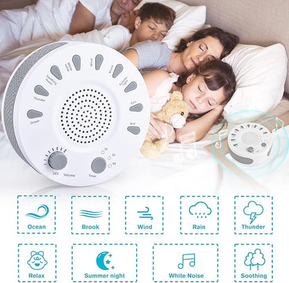 ORANGEHOME Portable White Noise Machine for Adults, Baby & Office Privacy - Sleep Sound Therapy with 9 Natural Soothing Sounds, 3 Timers, 32 Volume Levels, Battery Powered for Travel, Home, Nursery