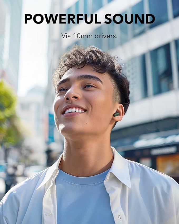 Soundcore P30i by Anker Noise Cancelling Earbuds, Strong and Smart Noise Cancelling, Powerful Bass, 45H Playtime, 2-in-1 Case and Phone Stand, IP54, Wireless Earbuds, Bluetooth 5.4 (Green)