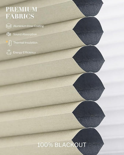 Graywind Smart Angled Blinds Compatible with Alexa Google Motorized Right Trapezoid Shades Solar Powered Customized for Odd-Shaped Window (Blackout Beige)