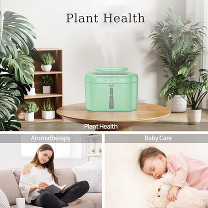 HZD Humidifiers for Bedroom 2L Large Tank for Long Runtime, Gentle Mist 26dB Quiet Runtime Easy to Fill & Clean Can Timed Humidifier for Home, Baby, Nursery, Plants, Night Light (Green)