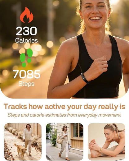 FITVII Ultra Slim Fitness Tracker Wristband, Health and Fitness Wearable with 24/7 Heart Rate, Blood Pressure and HRV Sleep Monitor, Subscription Free Activity Tracker for Android & iPhone