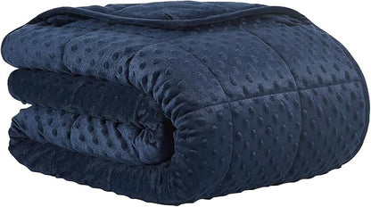 CuteKing Weighted Blanket - Weighted Blanket with Premium Glass Beads - Heavy Blanket Crystal Velvet for Comfort Sleep - Thick Blanket All Season (15lbs, 48"x72", Blue Bubble)