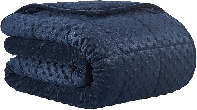 CuteKing Weighted Blanket - Weighted Blanket with Premium Glass Beads - Heavy Blanket Crystal Velvet for Comfort Sleep - Thick Blanket All Season (20lbs, 60"x80", Blue Bubble)