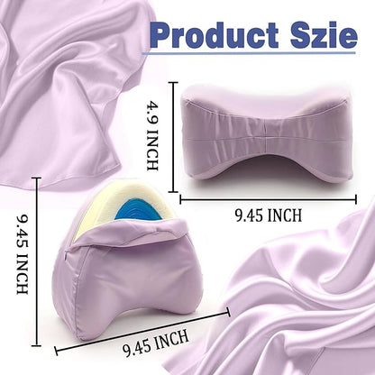 xcivi Satin Pillowcase for Contour Memory Foam Side Sleeper Support Pillow, Pillowcover for Knee Pillow, Smooth & Soft Pillow Cover (Purple)