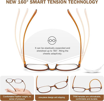 AQWANO 2 Pack Blue Light Blocking Computer Reading Glasses UV Protection Flexible TR90 Frame Lightweight Readers Glasses for Women Men +1.5