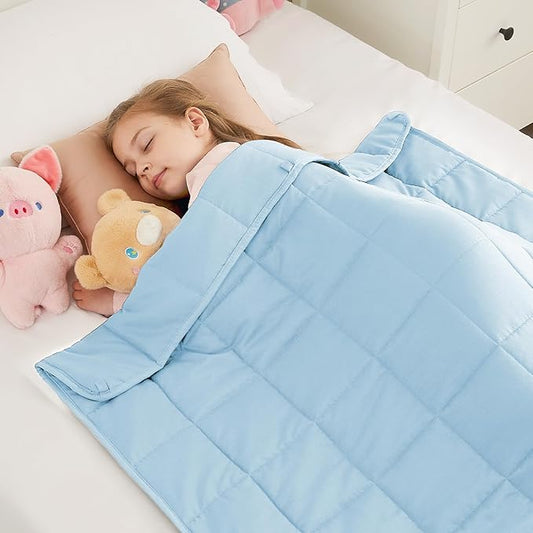 HOSUKKO Weighted Blanket - 10 lbs Lightblue Heavy Blanket - Breathable Blanket(50 * 60 inches, 10 lbs)