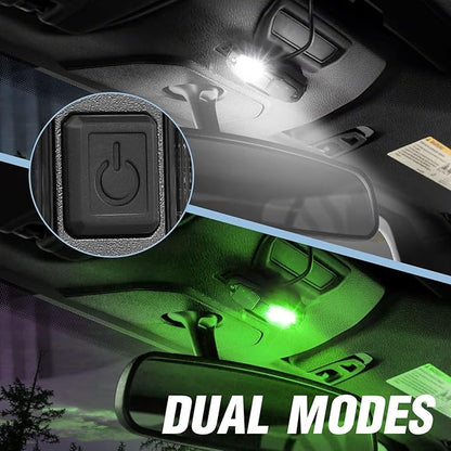 ACEC SHOP UTV Dome Light - White/Green, Universal Roll Bar Mount Dome Light UTV Interior Light Utility Roll Cage Lights LED Dome Light Bar Truck Bed Lights for UTV Polaris ATV RZR SxS Can-Am Kawasaki