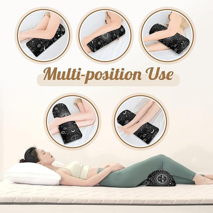 Knee Pillow for Back Sleeping – Half Moon Bolster Pillow for Legs,Under Knee While Sleeping Support, Leg & Back Pain Relief (21.5x9x5 Inches),Machine Washable Cover
